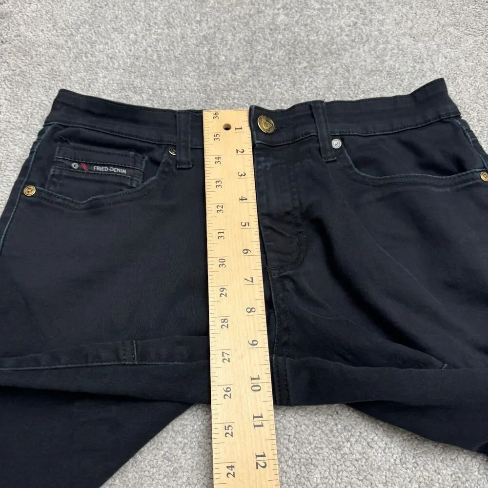 G Fried Slim Fit Straight Moto Denim Jeans Men 32x32 Black Paneled Biker Stretch